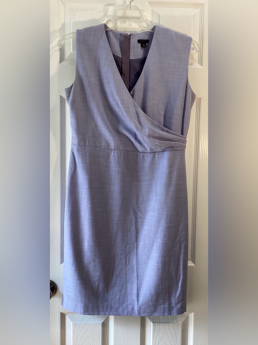 Ann Taylor Lavender Sleeveless Wrap-Front Midi Dress